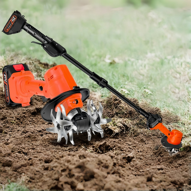 Mochae 미니전기경작기 휴대용 무선 충전식 전동 경운기 텃밭 밭갈이 농기계 리튬 배터리 텃밭용, 1세트