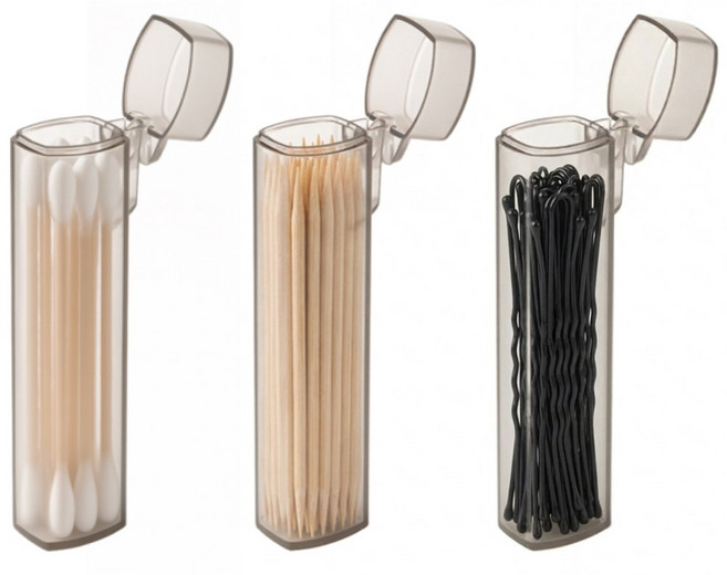 휴무드 휴대용 면봉케이스, 6개, 반투명