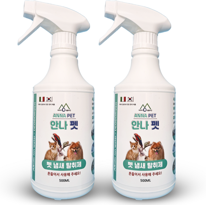 강아지오줌냄새제거 반려견 애견 반려동물 애완견 소변 배변 탈취제 탈취제/소독제, 2개, 500ml