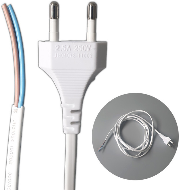 3M 파워코드 전원코드 백색 2C 0.75SQ 코드선 전원선, 1개