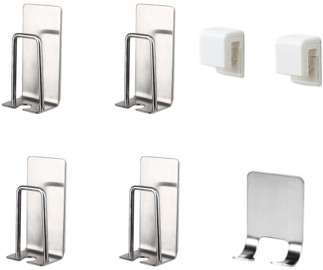 데일리플러스 4종 스텐칫솔 치약 면도기걸이 4인세트, 1개, 1개입