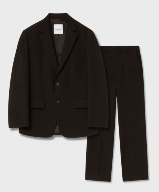 넌블랭크 NONBLANK 현킴 SET-UP 세미 오버 핏 셋업 수트 DARK BROWN