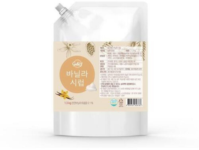 가비제이 바닐라 헤이즐넛 시럽 1.3KG 리필형, 바닐라/One Size, 1개