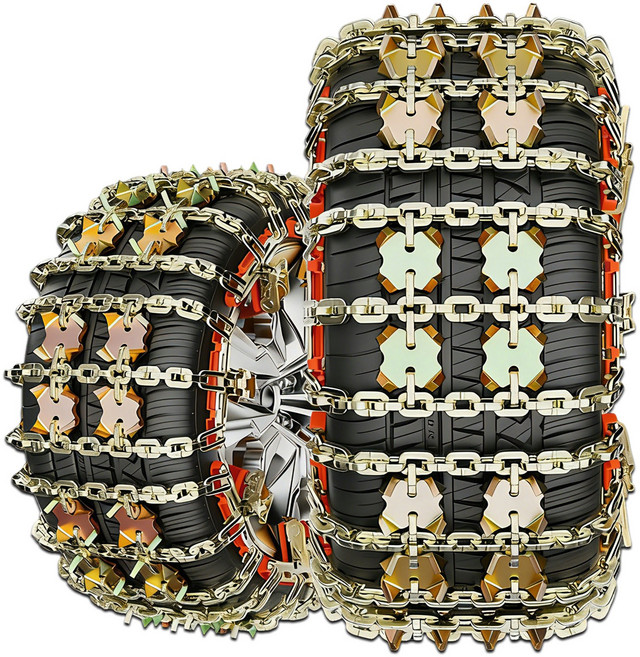 DlyEase전차종 벨트형 자동 조임 강철 스노우체인 호주발형 빙판 파쇄 6개입165mm~265mm 타이어 폭에 적용 가능, 1개
