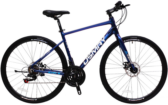 SPORTONE U8 PLUS 700C21速 SHIMANO變速煞變合一鋁合金平把公路車平焊走內線車架 飆速宅男練習, 變色藍,41CM, 1個