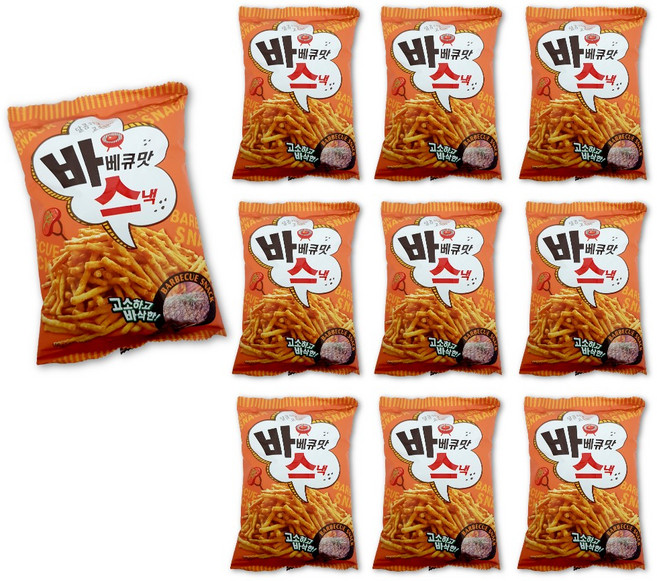 달콤하고 고소한 바베큐맛스낵 100g 주전부리 노래방 맥주안주 군것질, 10개