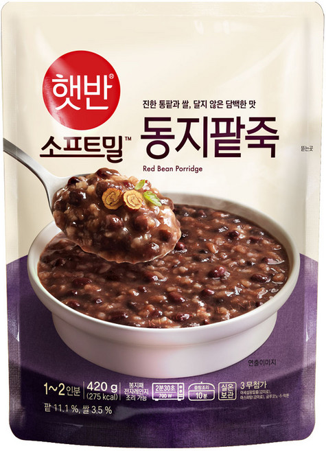 CJ제일제당 햇반 소프트밀 동지팥죽, 420g, 6개