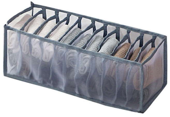 속옷 보관함 의류 옷장 상자 옷장 보관함 접이식 서랍 홈 조직 및 보관 침실 선반, 회색, 1개