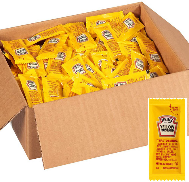 하인즈 일회용 머스타드소스 200개세트 Heinz Mustard Single Packet, 200개