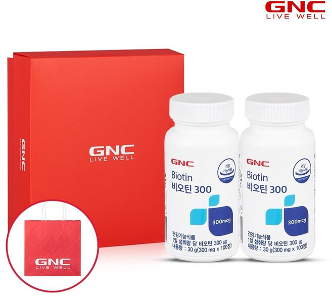 GNC 비오틴 300, 100정, 2개