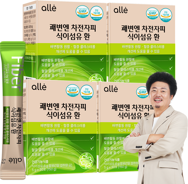 차전자피 식이섬유 환 쾌변엔 알레, 4박스, 30회분