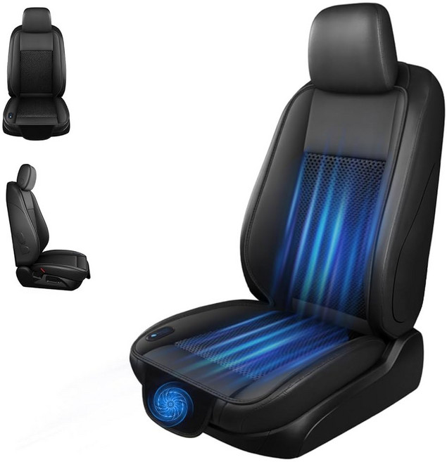 BHFJTURIO 쿨링 카시트 쿠션 12V 조절 가능한 온도 환기 커버 에어컨이 없는 차량에 이상적인 냉방 자동차 여름 주행 액세서리 1팩