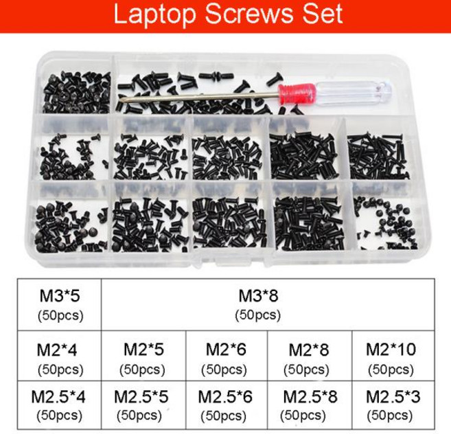 Lenovo HP Dell 삼성 ASUS Acer MSI 도시바 소니 기타 노트북 쉘 수리용 새 나사 세트 M2 M2.5 M3 600 개, 한개옵션0