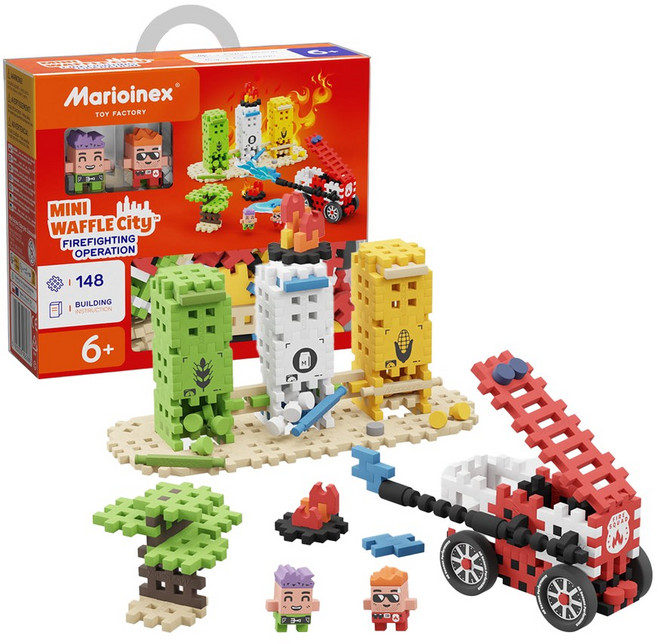 마리오넥스 미니와플 소프트 블록 퍼즐, 소방 작전 148pcs, 1개