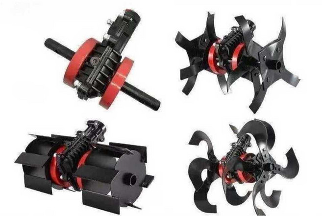 예초기 로터리 날 관리기 날 부속품 톱니 제초기 벌초, 조립품 + 노면 파쇄기 휠, 1개