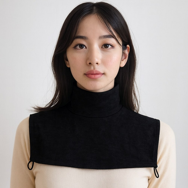 하네르 페이크목폴라 공갈목티 목토시, 매트블랙, 1개