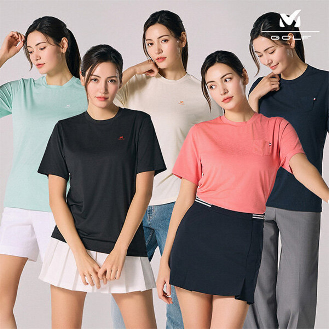25SS 밀레골프 여성 라운드반팔티 5종세트