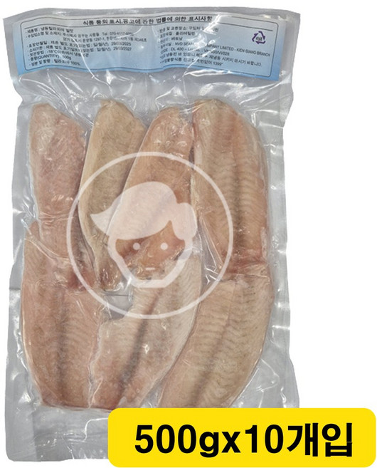 틸라피아 필렛 (냉동), 10개, 500g