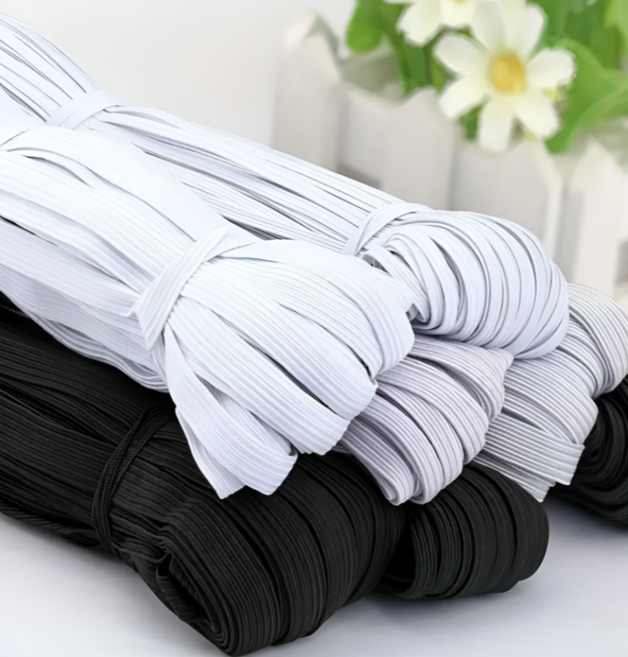 다용도 고탄성 신축성 라텍스 고무 밴드 DIY 의류 제작용 허리 바지고무줄 스트레치 밴드, 1개, 화이트 1.0cm*10m