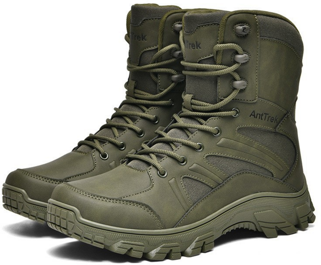 AntTrek 戶外越野高幫登山靴, 6002軍綠, 46