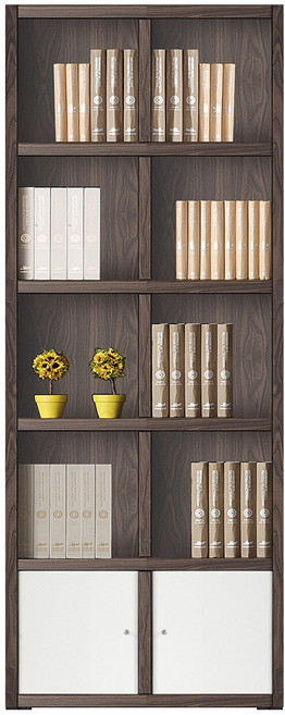 예뫼솔 2000시스템5단책장(하문형) TV책장 책꽂이 수납장 진열장, 5단-0800책장(하문)-월넛, 5단