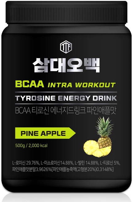 삼대오백 BCAA 티로신 아미노산 글루타민 에너지드링크 헬스보충제 파인애플맛, 1개, 500g