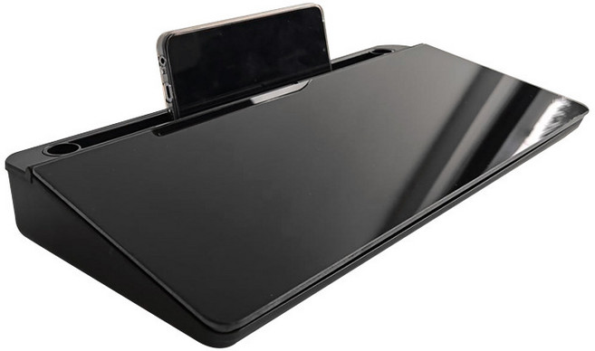 블리스키미 유리 미니 화이트보드 태블릿 거치대 데스크 수납함, 1개, 올블랙