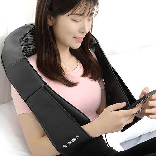 한일의료기 목 어깨 온열 진동 마사지기, HL-SH1000, 블랙 + 그레이