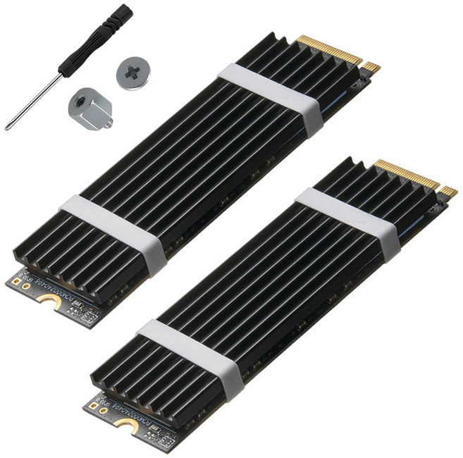 NVME M.2 SSD 방열판 M2 SSD 히트싱크 쿨러 세트, 2개, M2Cooler-2