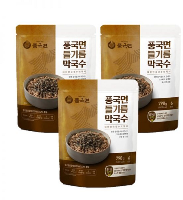 (매장정품) 풍국면들기름 막국수798g x 3 255438, 798g, 3개