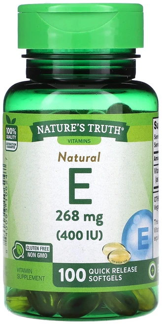 Nature's Truth 천연 E 268mg(400IU) 빠른 방출 소프트젤 100정, NaturesTruth천연E268mg400IU빠른방출소, 1개 - 쿠팡