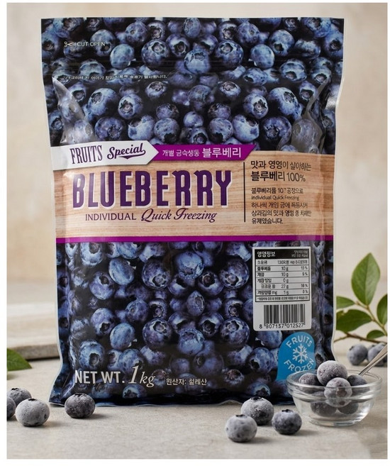 [IQF공법] 깨끗이 씻은 칠레산 냉동블루베리 1kg+1kg (총 2팩), 1kg, 2개