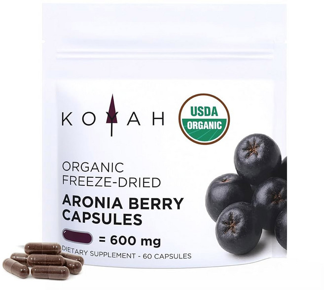 코야 - 아로니아 캡슐 동결 건조 통베리 캡슐당 600mg 지원* 60캡슐