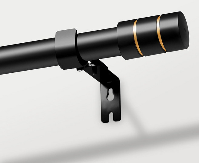 길이를 조절할 수 있는 고급 스테인리스 스틸 현대식 커튼봉 25mm 설치가 편리한 커텐봉, 흑색 + 금색