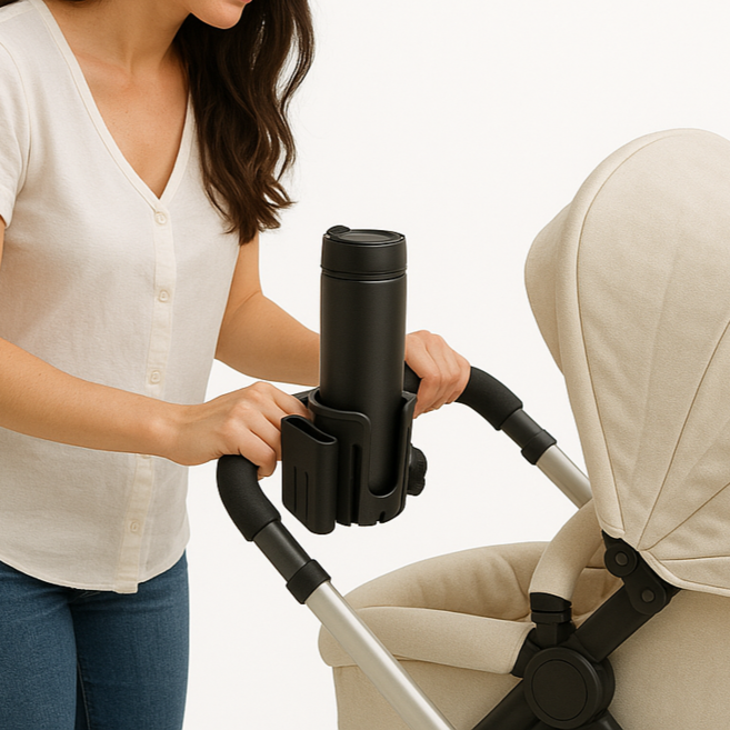 블락키드 간편한 유모차 폰 거치대 컵홀더, 블랙, 1개