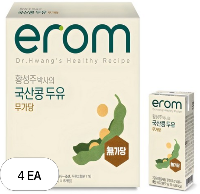 이롬 황성주 박사의 국산콩 두유 무가당, 3.04L, 4개