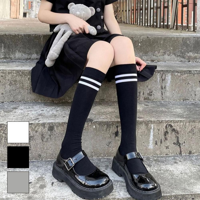 [2개묶음] 코디 쫀쫀한 반스타킹 니삭스 양말 오버니삭스 여자치마 반바지 cs0+528Av