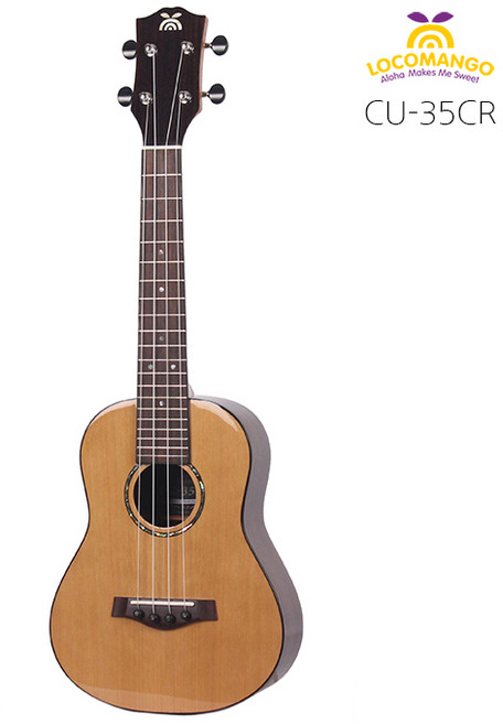 로코망고 CU-35CR 원목 유광 콘서트 우쿨렐레, 1개