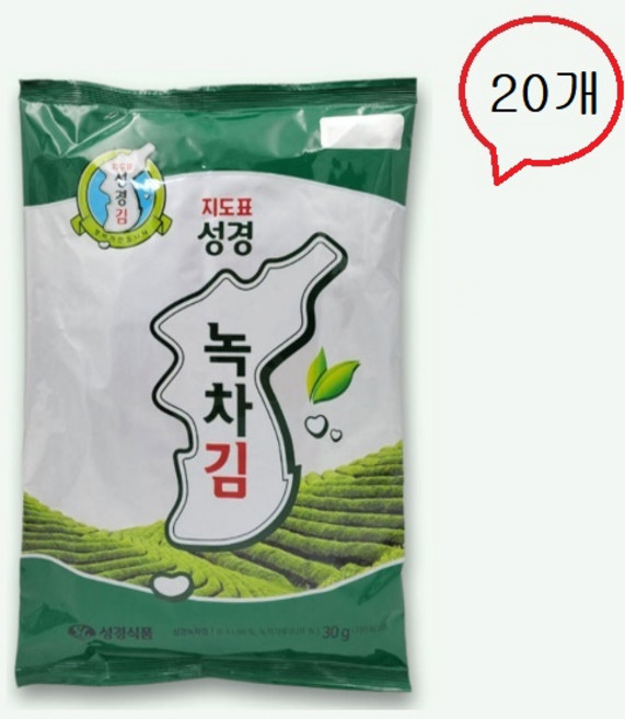 지도표성경 녹차김 전장김, 20개, 30g