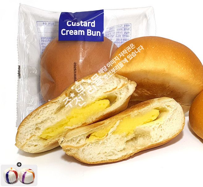 카스타드 크림빵(100g) x 10봉+자색옥춘사탕 20g 세트, 10개, 100g