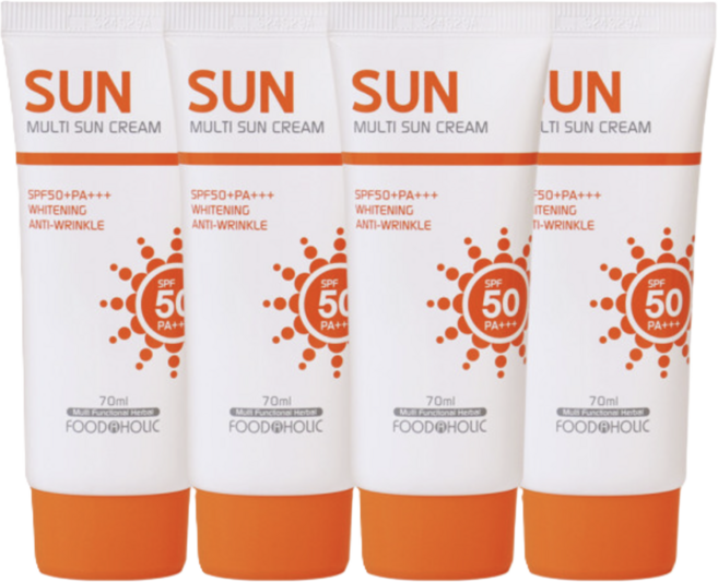 더마인드 백탁없는 눈시림없는 끈적임없는 데일리 수분 선크림 순한 대용량 멀티 썬크림 SPF50 PA+++, 4개, 70ml