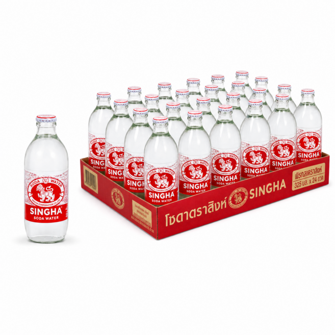 SINGHA 勝獅 蘇打氣泡水, 24個, 325ml