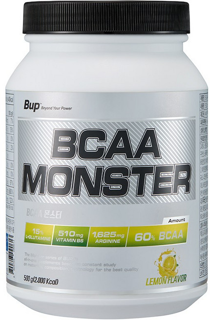 비유피 BCAA몬스터 레몬맛 아미노산 헬스보충제, 1개, 500g