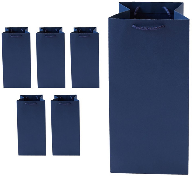 VITALO 누아르 고급 쇼핑백 6P 양주 와인 위스키 전통주 선물포장 종이가방 쇼핑가방, 6개, 네이비