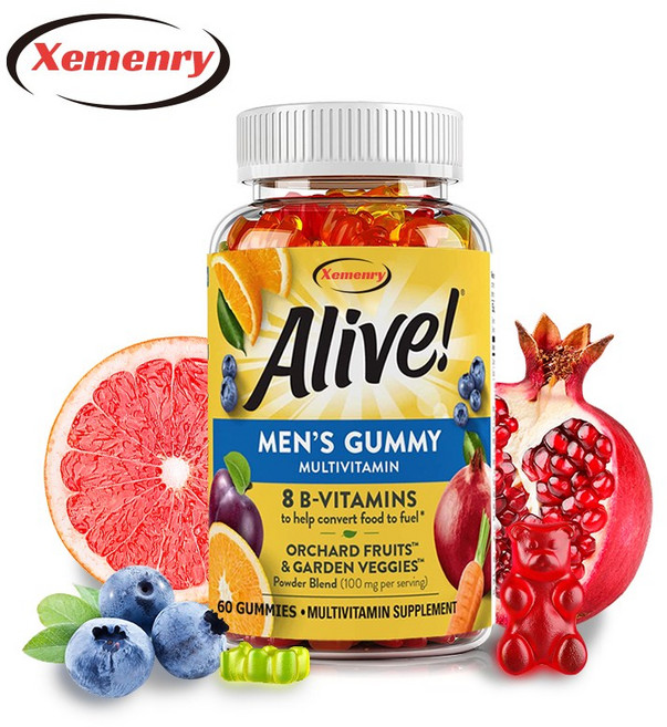 네이처스 웨이 얼라이브! 남성용 구미 종합 비타민 과일맛 60/100 구미, 1개, 60정