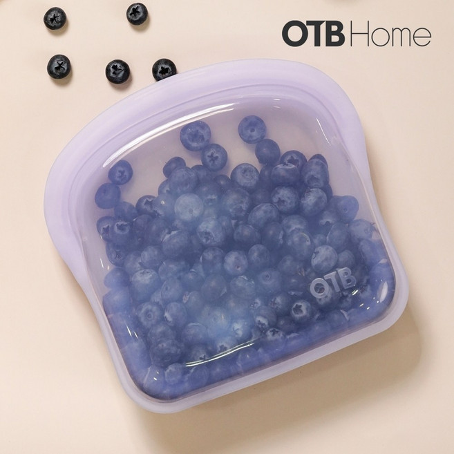 OTB HOME 矽膠保鮮袋 800ml 食物袋密封袋 舒肥袋 矽膠夾鏈袋 站立式矽膠袋, 1個, 木槿紫