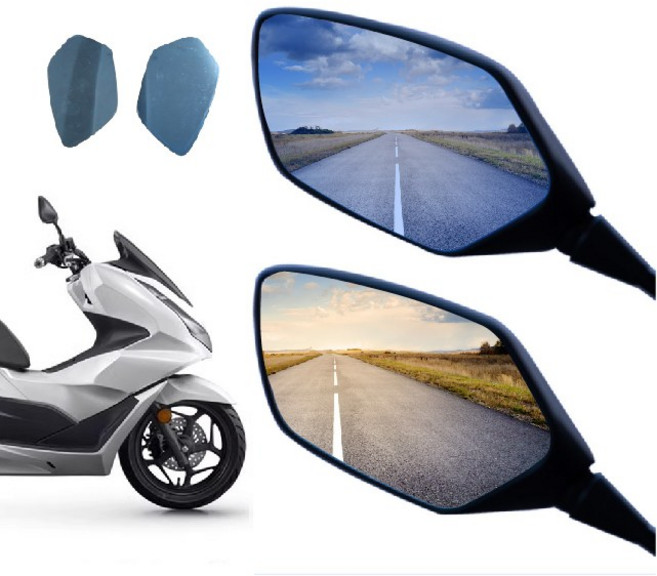 PCX 광각미러 블루 순정미러 전용 전년식 볼록렌즈, 블루라이트 거울, 1세트