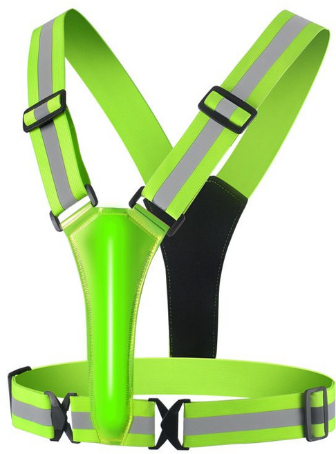 라이딩 LED 반사조끼 USB충전 야간 작업 조명 벨트, USB 충전 모델 그린, 1개