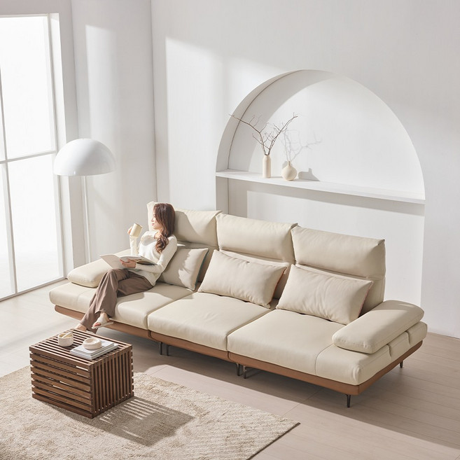 더뉴폼 아멜리 천연가죽 듀얼 스윙소파 가죽소파