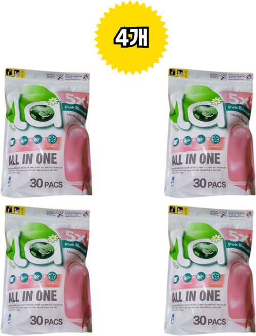 엘에이 올인원 캡슐세제 핑크블라썸 80개입, 4개, 30개입